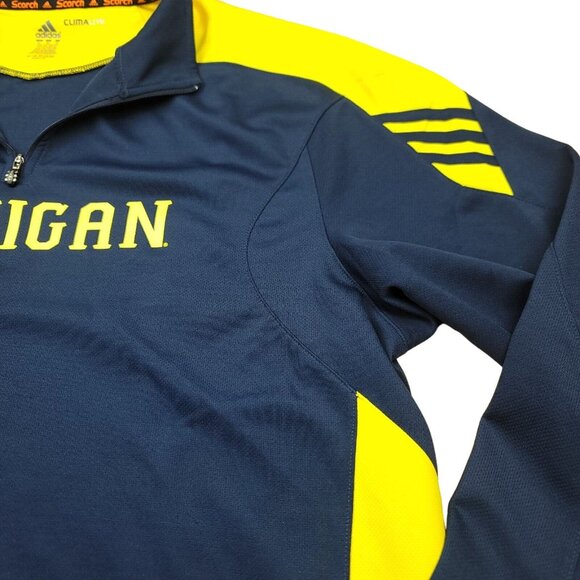 Adidas Mens XL Climalite Scorch Michigan Wolverines Performance‎ 1/4 Zip NCAA - Picture 5 of 14